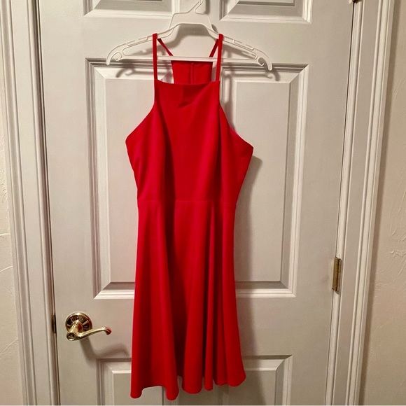 Lulu’s Red Halter Skater Dress, Racerback | Size Small - Picture 1 of 8